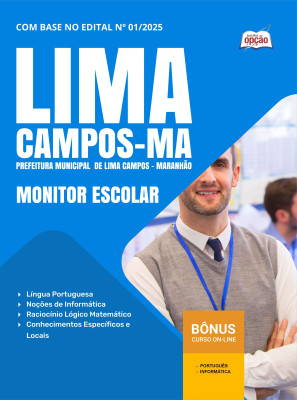 Apostila Prefeitura de Lima Campos-MA em PDF - Monitor Escolar
