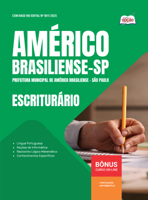 Apostila Prefeitura de Américo Brasiliense - SP 2025 - Escriturário