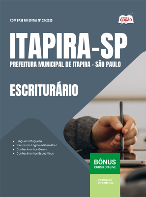 Apostila Prefeitura de Itapira - SP 2025 - Escriturário