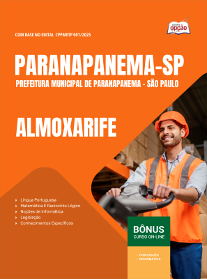 Apostila Prefeitura de Paranapanema-SP 2025 - Almoxarife