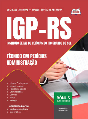 Apostila IGP-RS em PDF - Técnico em Perícias - Administração
