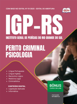 Apostila IGP-RS em PDF - Perito Criminal - Psicologia