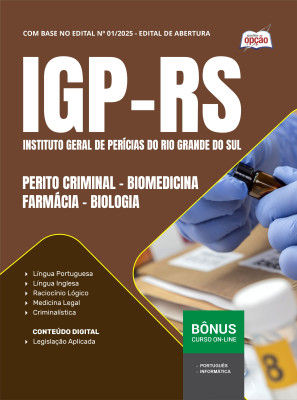 Apostila IGP-RS em PDF - Perito Criminal - Biomedicina - Farmácia - Biologia