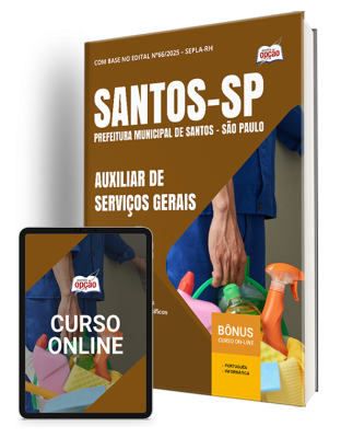 Apostila Prefeitura de Santos - SP 2025 - Auxiliar de Serviços Gerais