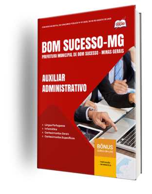 Apostila Prefeitura de Bom Sucesso-MG 2025 - Auxiliar Administrativo