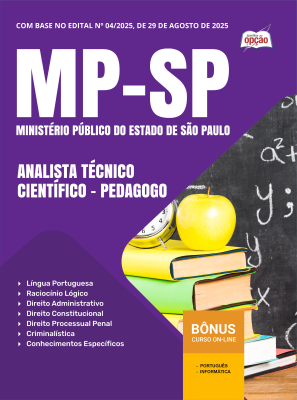 Apostila MP-SP 2025 - Analista Técnico Científico - Pedagogo