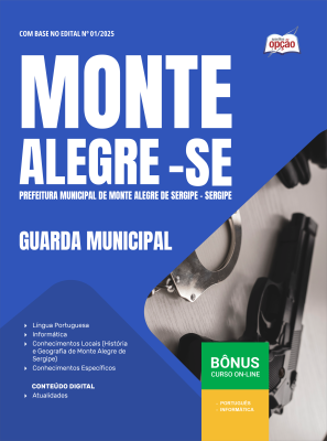 Apostila Prefeitura de Monte Alegre de Sergipe-SE 2025 - Guarda Municipal