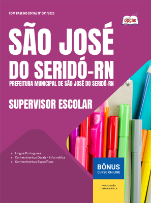 Apostila Prefeitura de São José do Seridó-RN 2025 - Supervisor Escolar