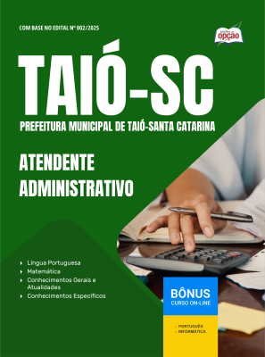 Apostila Prefeitura de Taió - SC em PDF - Atendente Administrativo