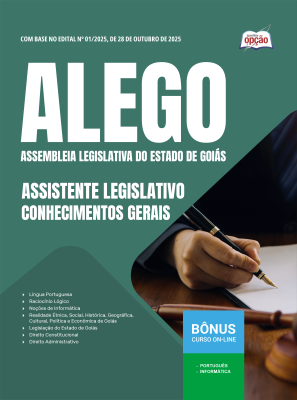 Apostila ALEGO em PDF 2026 - Assistente Legislativo - Conhecimentos Gerais