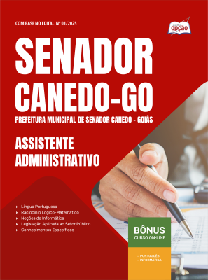 Apostila Prefeitura de Senador Canedo - GO em PDF 2026 - Assistente Administrativo