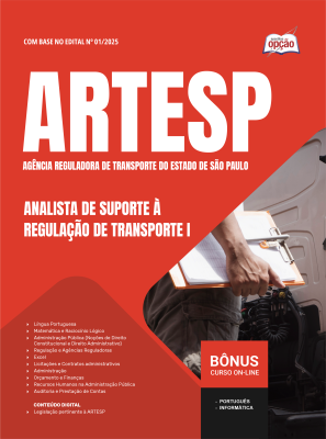 Apostila ARTESP 2025 - Analista de Suporte à Regulação de Transporte I