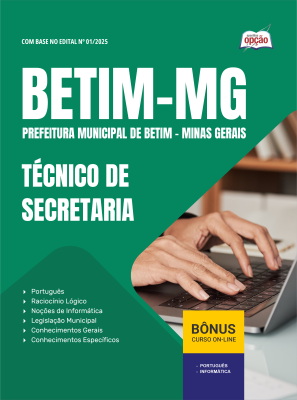 Apostila Prefeitura de Betim - MG 2025 - Técnico de Secretaria