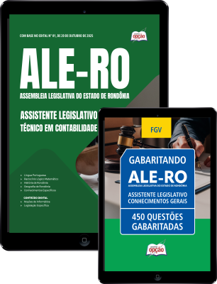Combo ALE-RO 2025 - Assistente Legislativo - Técnico em Contabilidade