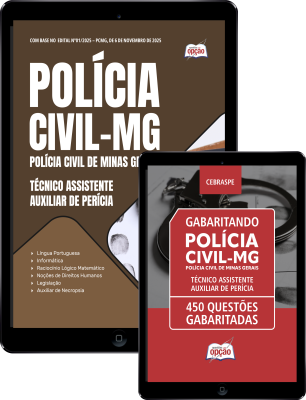 Combo PC-MG 2025 - Técnico Assistente - Auxiliar de Perícia