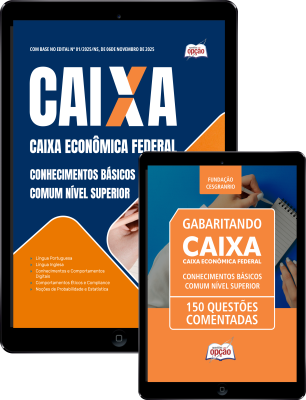 Combo CAIXA 2025 - Conhecimentos Básicos - Comum Nível Superior (Apostila + Questões Comentadas)