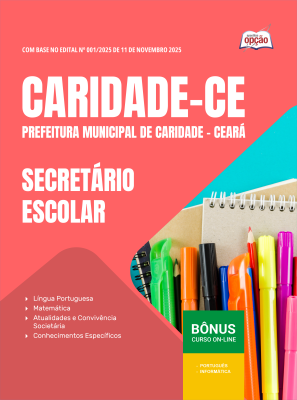 Apostila Prefeitura de Caridade-CE em PDF 2026 - Secretário Escolar