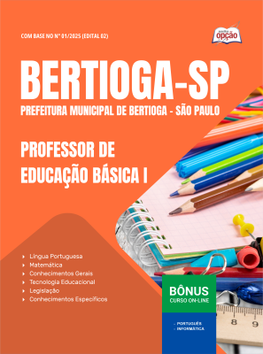 Apostila Prefeitura de Bertioga - SP em PDF 2026 - Professor de Educação Básica I
