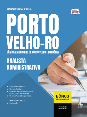 Apostila Câmara de Porto Velho - RO em PDF 2026 - Analista Administrativo