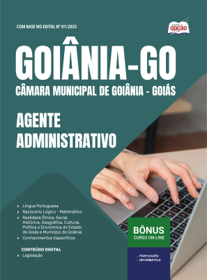 Apostila Câmara de Goiânia - GO em PDF 2026 - Agente Administrativo
