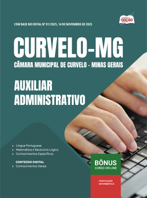 Apostila Câmara de Curvelo-MG 2025 - Auxiliar Administrativo