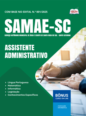 Apostila SAMAE de Santa Rosa do Sul-SC em PDF 2026 - Assistente Administrativo