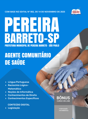 Apostila Prefeitura de Pereira Barreto - SP em PDF 2026 - Agente Comunitário de Saúde