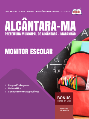 Apostila Prefeitura de Alcântara-MA 2025 - Monitor Escolar