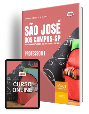 Apostila Prefeitura de São José dos Campos - SP 2025 - Professor I