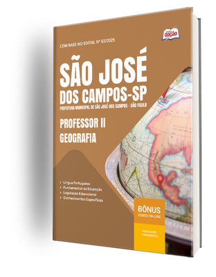 Apostila Prefeitura de São José dos Campos - SP 2026 - Professor II - Geografia