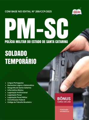 Apostila PM-SC 2025 em PDF - Soldado - Temporário