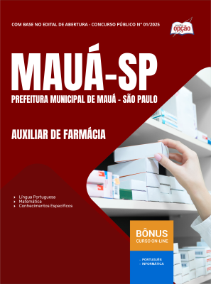 Apostila Prefeitura de Mauá - SP em PDF 2026 - Auxiliar de Farmácia