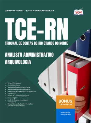 Apostila TCE-RN 2026 - Analista Administrativo - Especialidade: Arquivologia