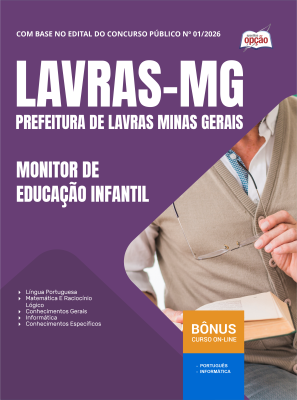 Apostila Prefeitura de Lavras - MG 2026 - Monitor de Educação Infantil