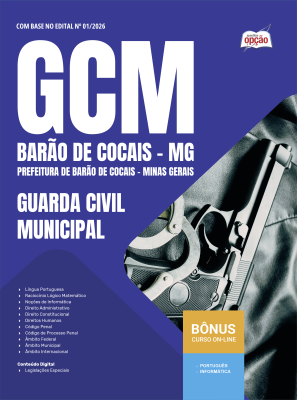 Apostila Prefeitura de Barão de Cocais-MG 2026 - Guarda Civil Municipal
