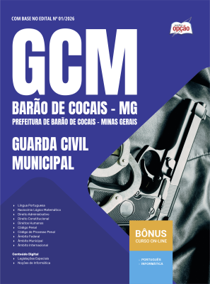 Apostila Prefeitura de Barão de Cocais-MG 2026 - Guarda Civil Municipal