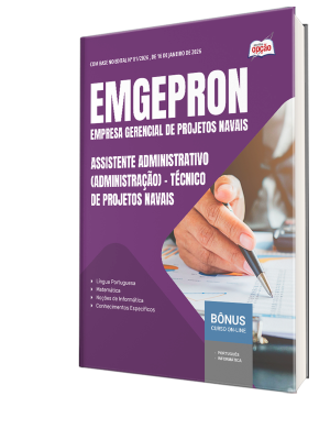 Apostila EMGEPRON 2026 - Técnico de Projetos Navais - Assistente Administrativo (Administração)