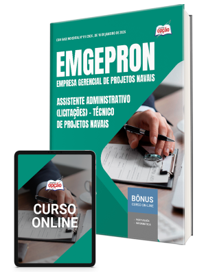 Apostila EMGEPRON 2026 - Técnico de Projetos Navais - Assistente Administrativo (Licitações)