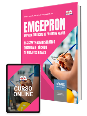 Apostila EMGEPRON 2026 - Técnico de Projetos Navais - Assistente Administrativo (Material)