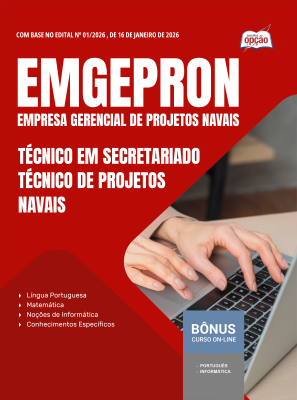 Apostila EMGEPRON em PDF 2026 - Técnico de Projetos Navais - Técnico em Secretariado