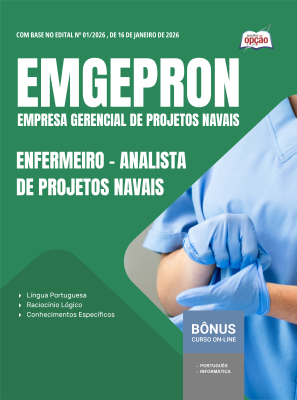 Apostila EMGEPRON em PDF 2026 - Analista de Projetos Navais - Enfermeiro
