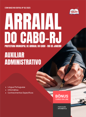Apostila Prefeitura de Arraial do Cabo - RJ 2026 - Auxiliar Administrativo