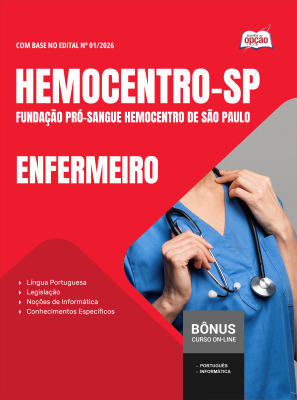 Apostila Hemocentro-SP em PDF 2026 - Enfermeiro