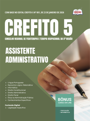 Apostila CREFITO-5ª-Região em PDF 2026 - Assistente Administrativo