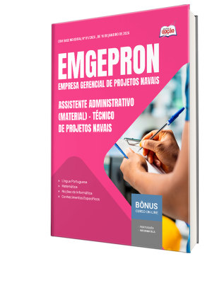 Combo EMGEPRON 2026 - Técnico de Projetos Navais - Assistente Administrativo (Material)
