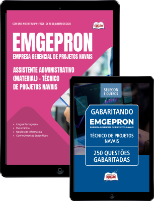 Combo EMGEPRON 2026 - Técnico de Projetos Navais - Assistente Administrativo (Material)