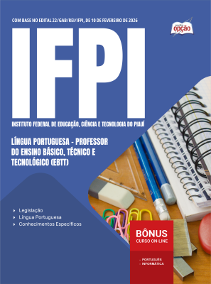Apostila IFPI 2026 - Professor do Ensino Básico, Técnico e Tecnológico (EBTT) - Língua Portuguesa