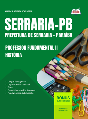 Apostila Prefeitura de Serraria-PB em PDF 2026 - Professor Fundamental II - História