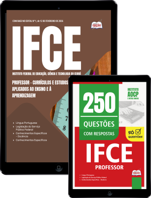 Combo IFCE 2026 - Professor - Currículos e Estudos Aplicados ao Ensino e à Aprendizagem