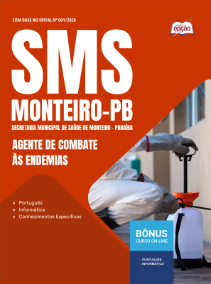 Apostila Prefeitura de Monteiro-PB em PDF 2026 - Agente de Combate às Endemias